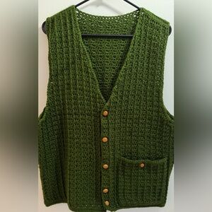 Green Crochet Vest